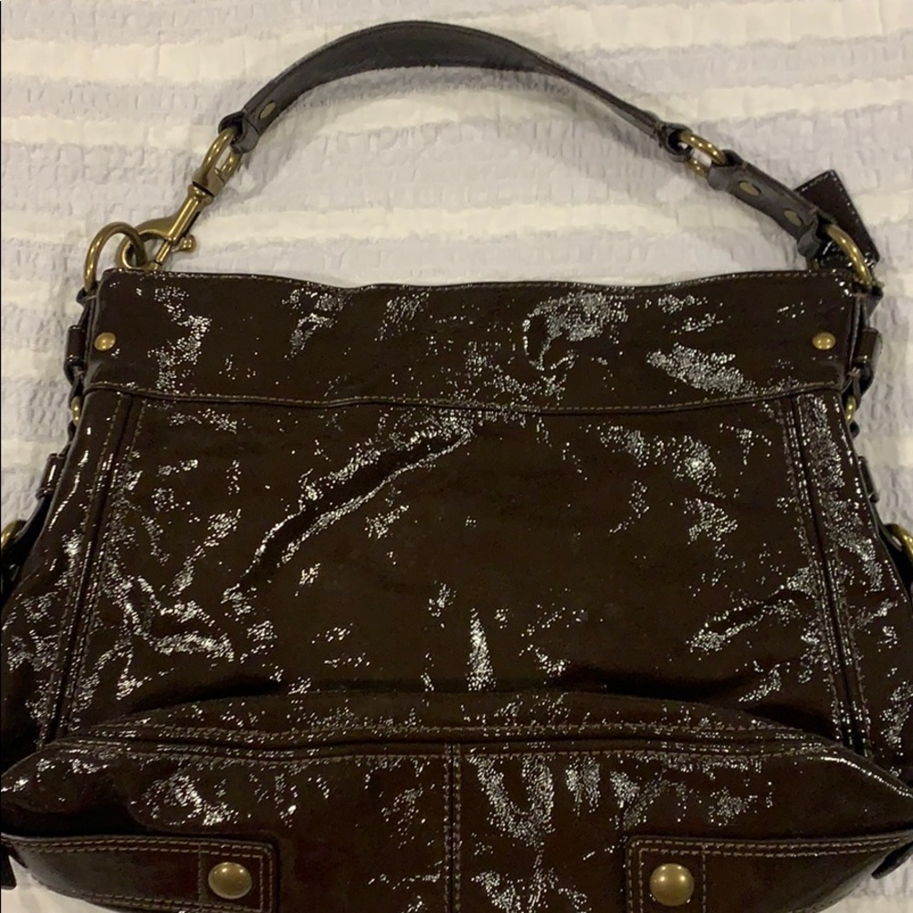 Coach Brown Patent Leather Bag